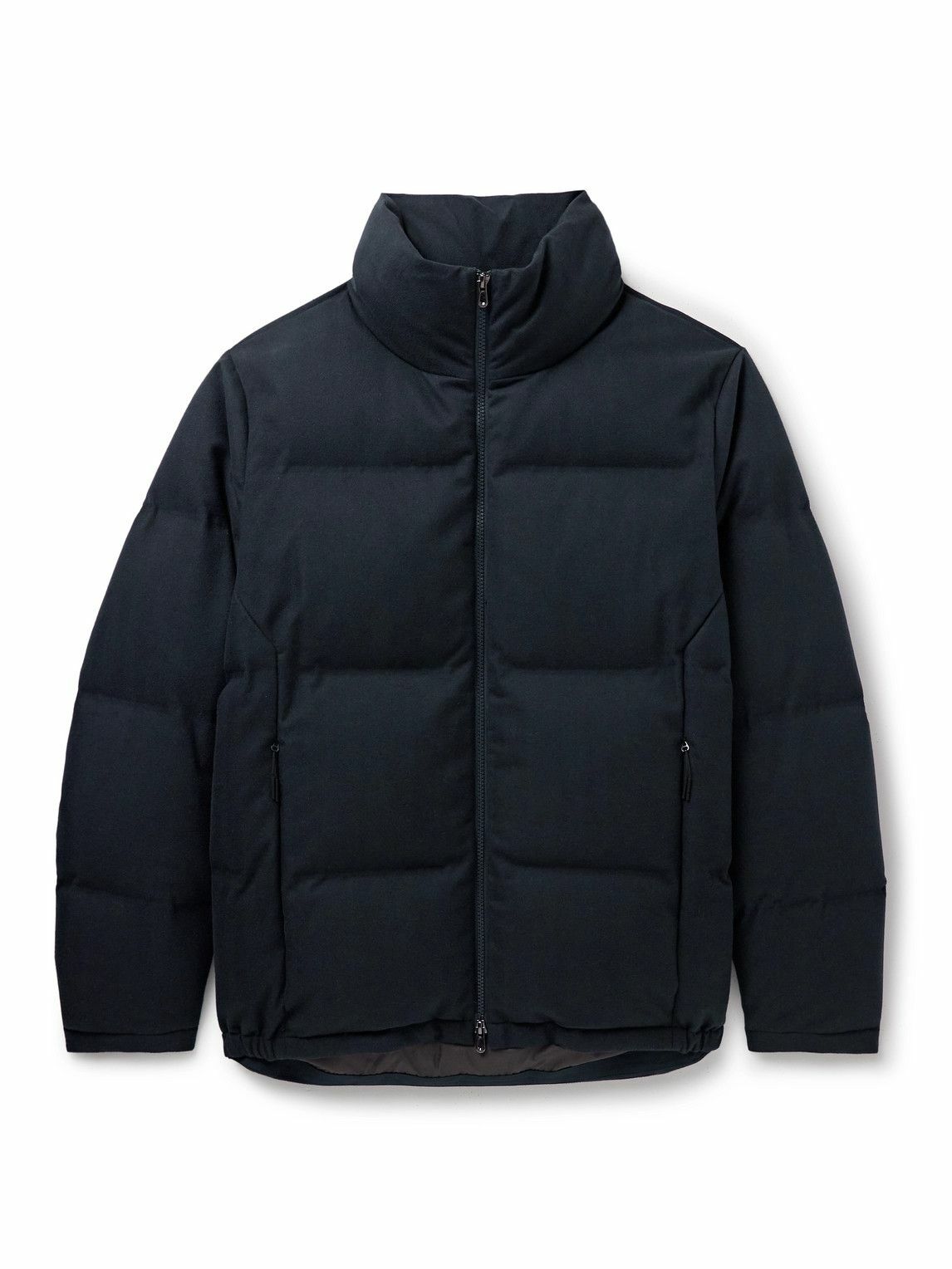 SEASE - Tribeca Quilted Herringbone Cotton and Cashmere-Blend Down Jacket - Blue
