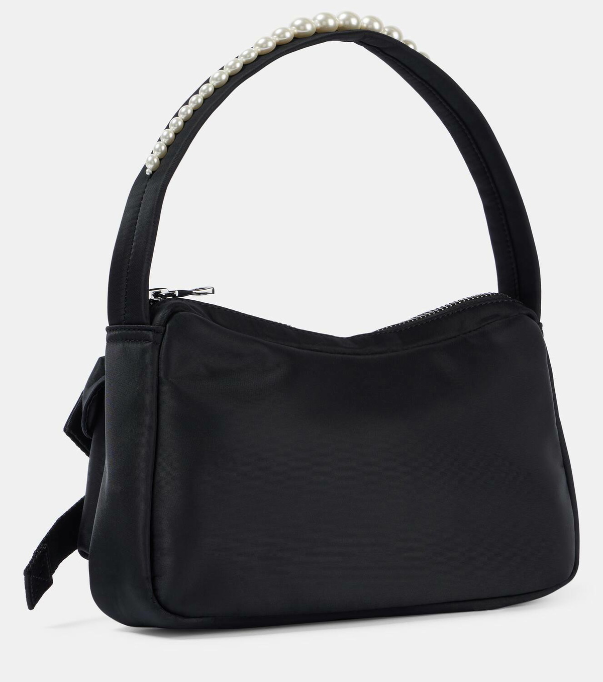 Simone Rocha黒 ナイロン ボディバッグ パール装飾付き新品 SIMONE ROCHA Bow and pearl-like embellished shell belt bag | NET-A
