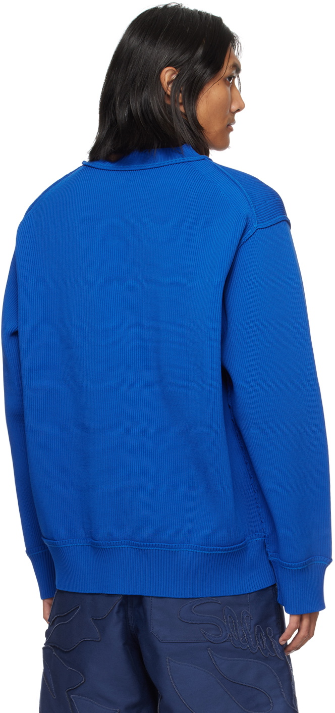 sacai Blue Pinched Seam Sweater Sacai