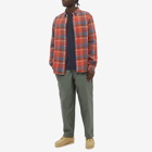 Beams Plus Men's Button Down Check Shirt in Red