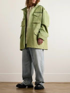 Givenchy - Oversized Textured-Leather Hooded Parka - Green