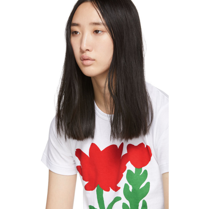 Comme des Garcons Girl White Flower B Print T-Shirt Comme des Garcons