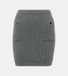 Alessandra Rich Cable-knit wool miniskirt