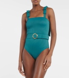 Alexandra Miro Audrey bow-detail belted swimsuit