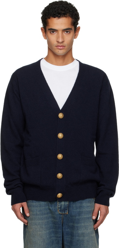 Photo: Balmain Navy Eco-Cashmere Cardigan