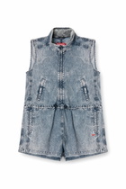 Diesel Playsuit in treated nylon - Jumpsuits Womens in Blue