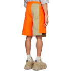 Feng Chen Wang Orange and Beige Panelled Shorts