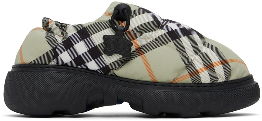 Burberry Green Fabric Slip-On Loafers main image 1