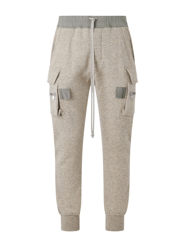 Photo: Rick Owens - Mastodon Tapered Wool and Cotton-Blend Jersey Sweatpants - Neutrals
