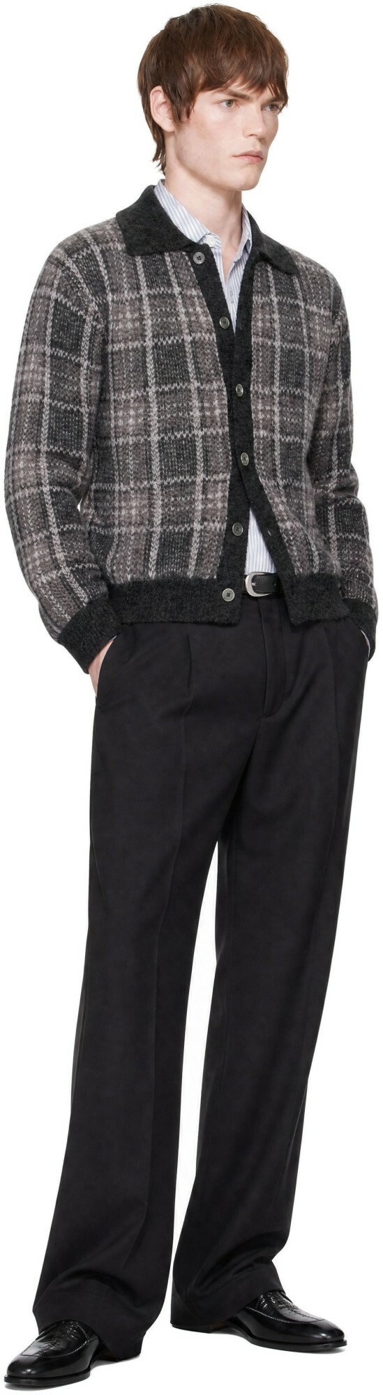 OUR LEGACY Gray Evening Polo Cardigan