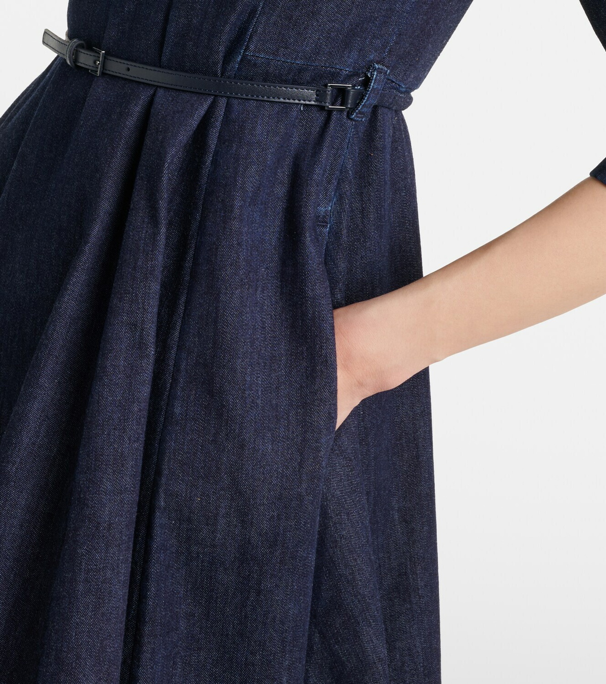 'S Max Mara Vela embellished belted denim midi dress
