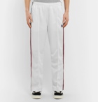 Needles - Embroidered Striped Satin-Jersey Track Pants - White