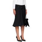 Balenciaga Black Flared Denim Midi Skirt
