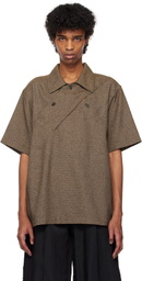 NULLUS Brown Vintage Short Sleeve Polo