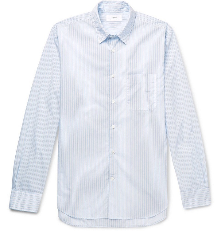 Photo: Mr P. - Striped cotton-poplin shirt - Men - Blue