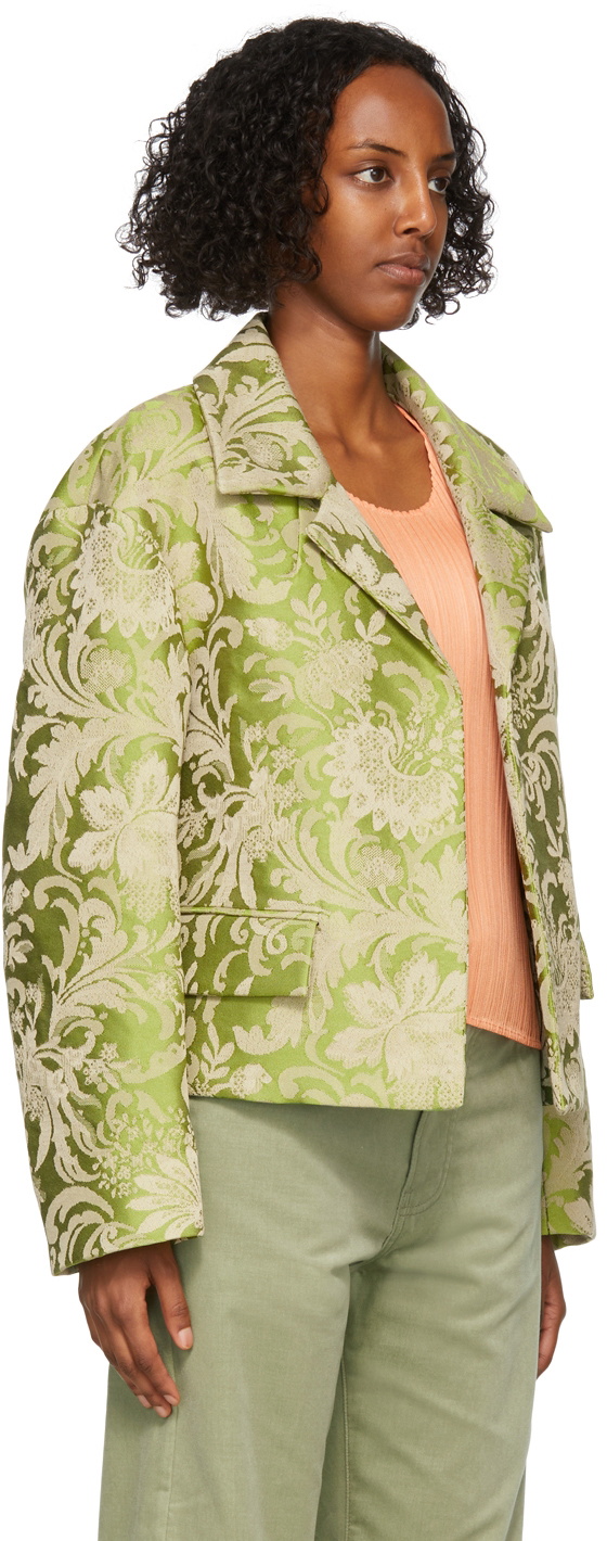 Dries Van Noten Green Jacquard Paisley Jacket Dries Van Noten