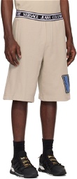 Versace Jeans Couture Beige V-Patch Shorts