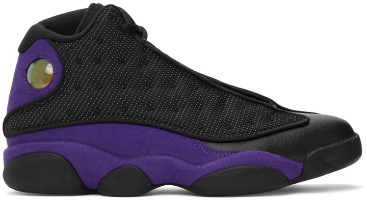 Photo: Nike Jordan Black & Purple Air Jordan 13 Retro Sneakers