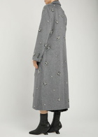 Simkhai Ganni Embellished Wool-blend Coat Grey