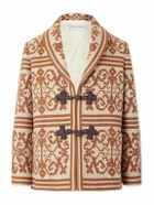 Valentino Garavani - Shawl-Collar Cotton and Linen-Blend Jacquard Cardigan - Brown