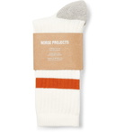 Norse Projects - Bjarki Striped Stretch Cotton-Blend Socks - White