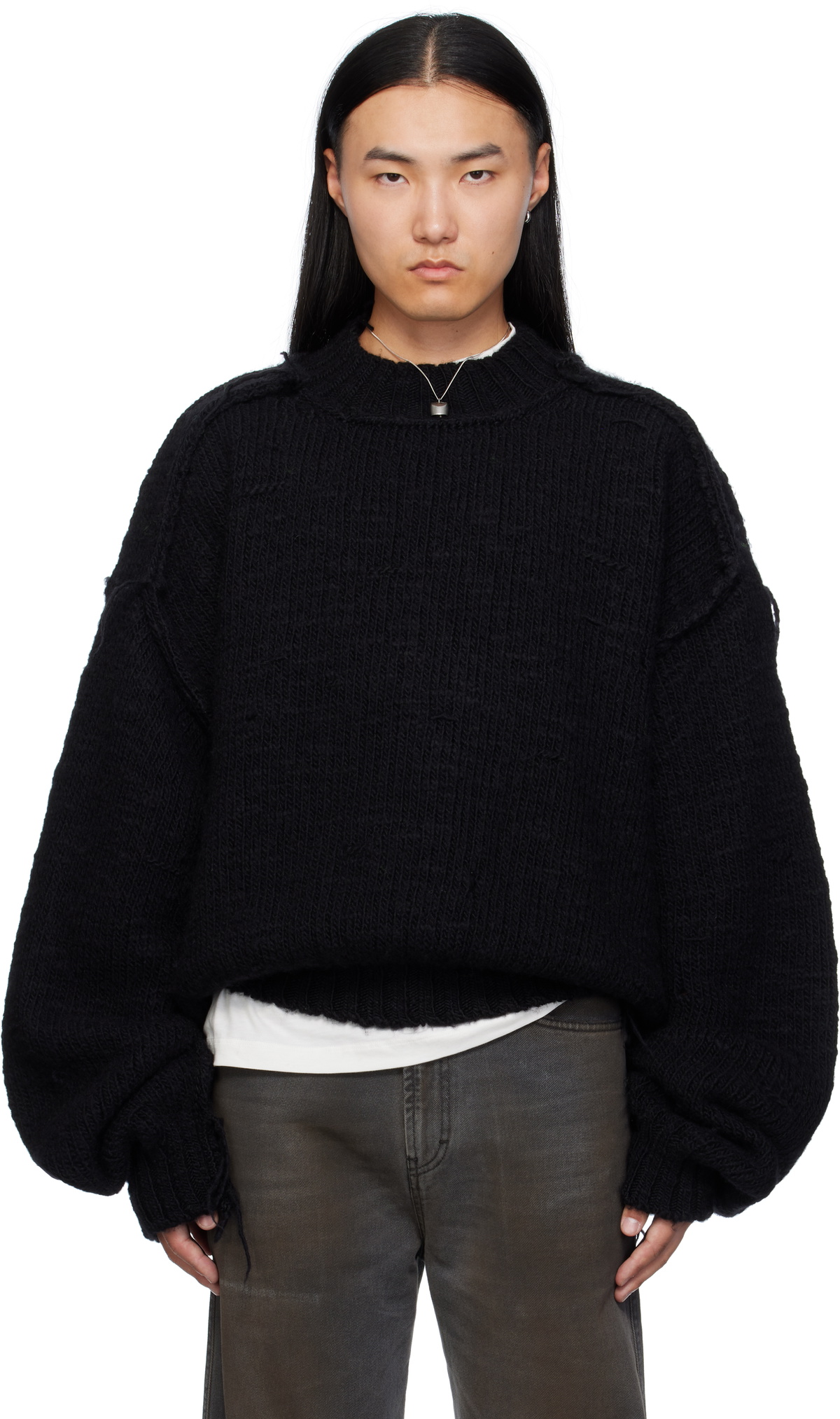 LU'U DAN Black Kingpin Knit Sweater