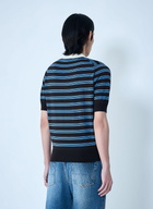 Wales Bonner Striped Knit Polo Shirt