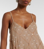 Juliet Dunn Embellished cotton midi dress