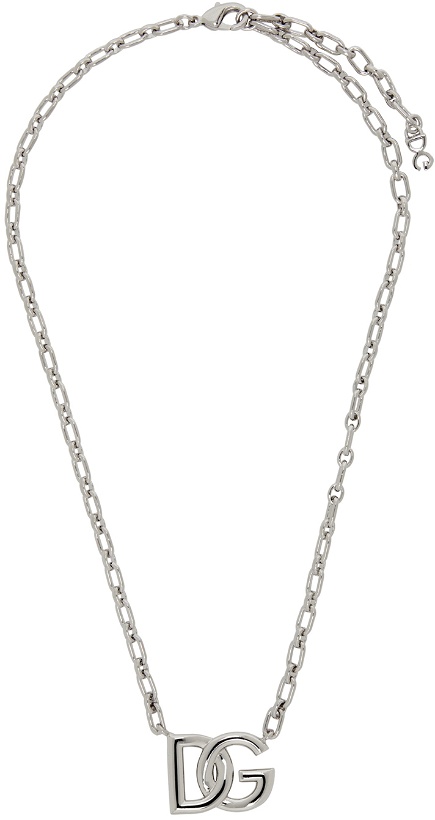 Photo: Dolce & Gabbana Silver DG Logo Choker Necklace