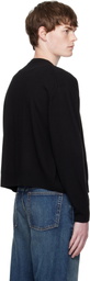 We11done Black Teddy Logo Cardigan