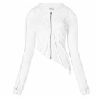 Sami Miro Vintage Women's Asymmetric Open Seam Hoodie in White