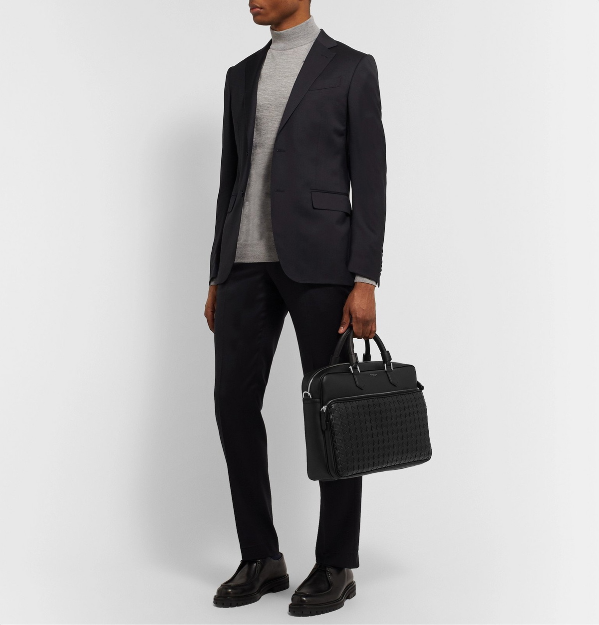 Serapian - Woven Leather Briefcase - Black Serapian