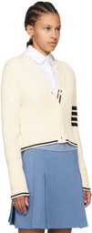 Thom Browne Off-White 4-Bar Cardigan