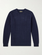 Beams Plus - Cable-Knit Cotton Sweater - Blue