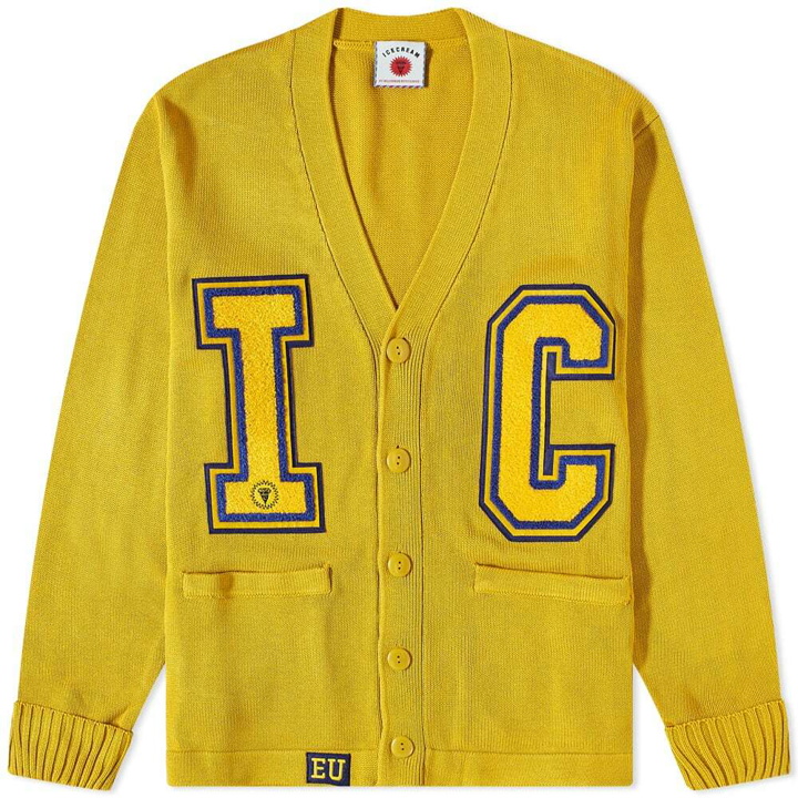 Photo: ICECREAM Men's Collegiate Cardigan in Yellow