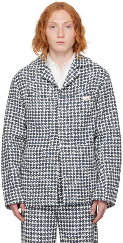 Photo: young n sang Navy & White Houndstooth Blazer