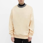 Acne Studios Men's Fulton Reverse Logo Rib Crew Sweat in Cream Beige