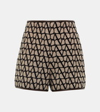 Valentino Toile Iconographe leather-trimmed shorts