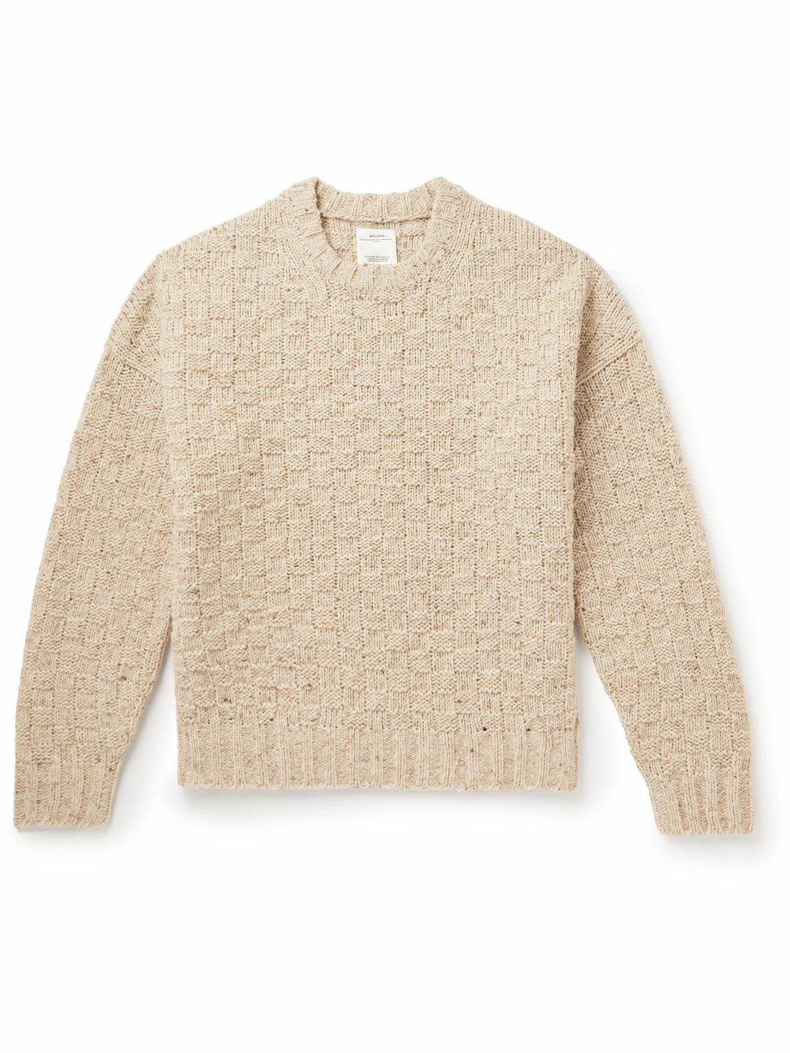 Visvim - Checkerboard Crocheted Wool Sweater - Neutrals