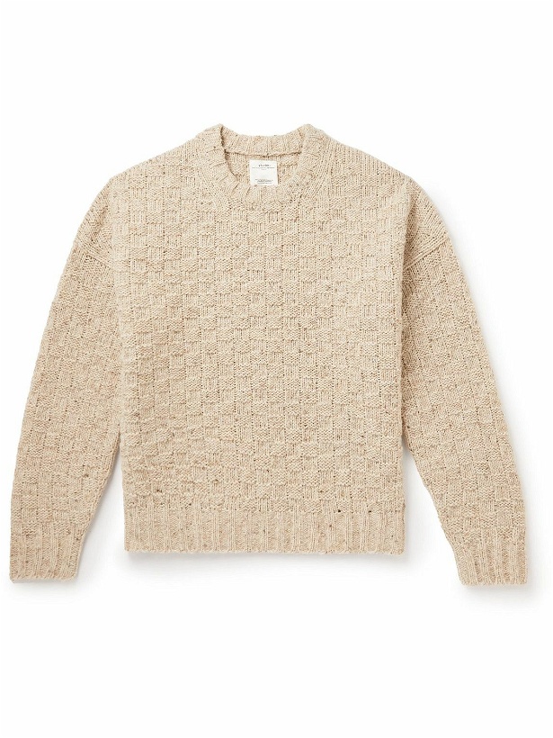 Photo: Visvim - Checkerboard Crocheted Wool Sweater - Neutrals