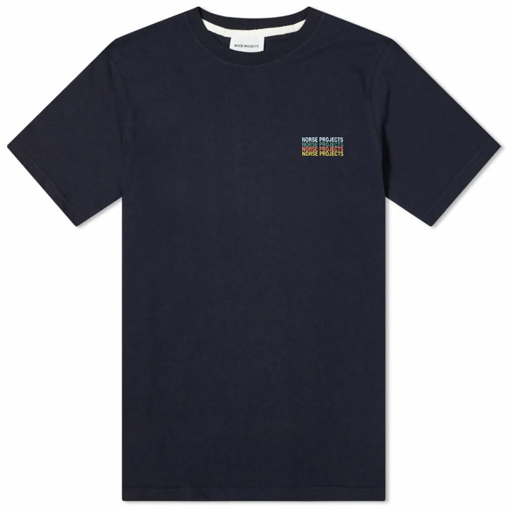 Photo: Norse Projects Men's Niels Repeat Logo T-Shirt in Dark Navy