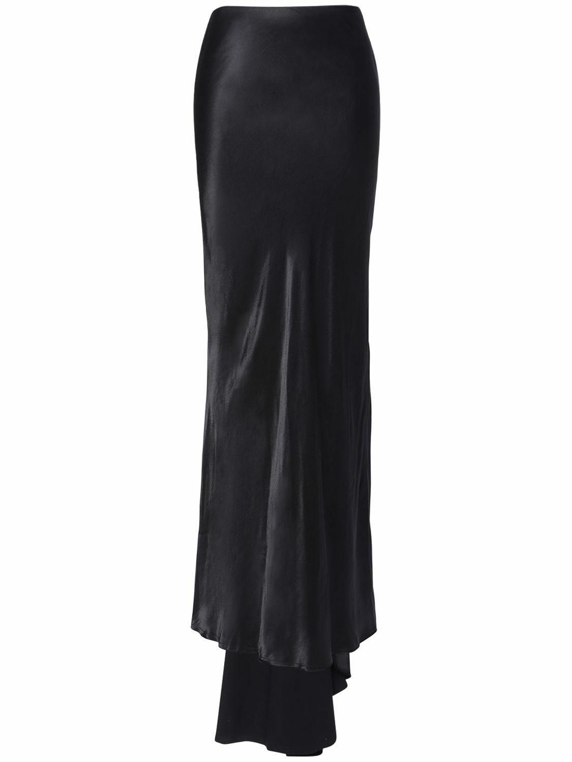 ANN DEMEULEMEESTER - Madeleen Draped Satin Flared Long Skirt Ann