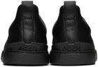 ZEGNA Black Triple Stitch Sneakers