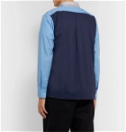 Aloye - Colour-Block Cotton-Poplin Shirt - Gray