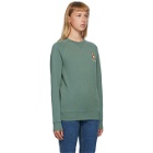 Maison Kitsune Green Lotus Fox Sweatshirt