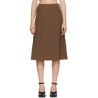 MM6 Maison Margiela Brown Double Breasted Midi Skirt
