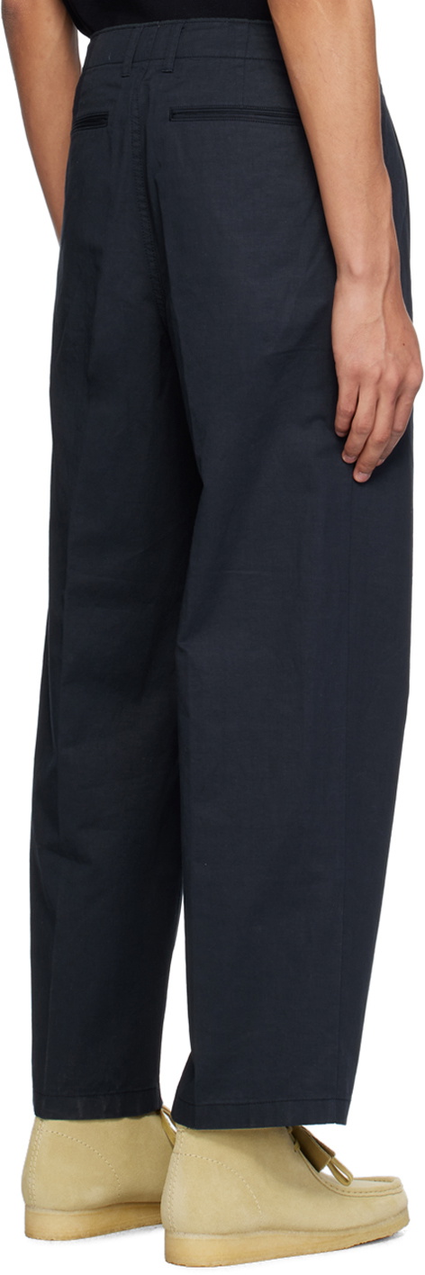 POTTERY Navy Two Pleated Trousers
