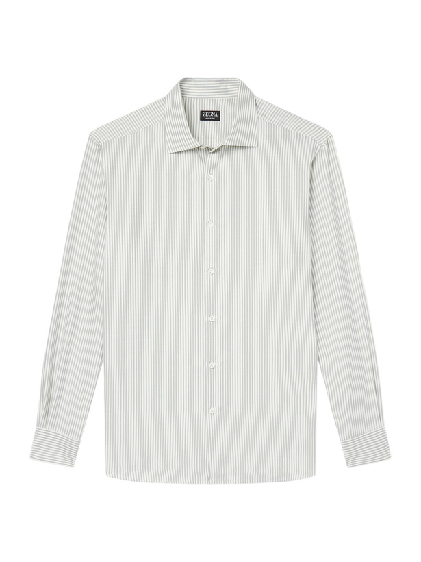 Photo: Zegna - Striped Silk Shirt - Green
