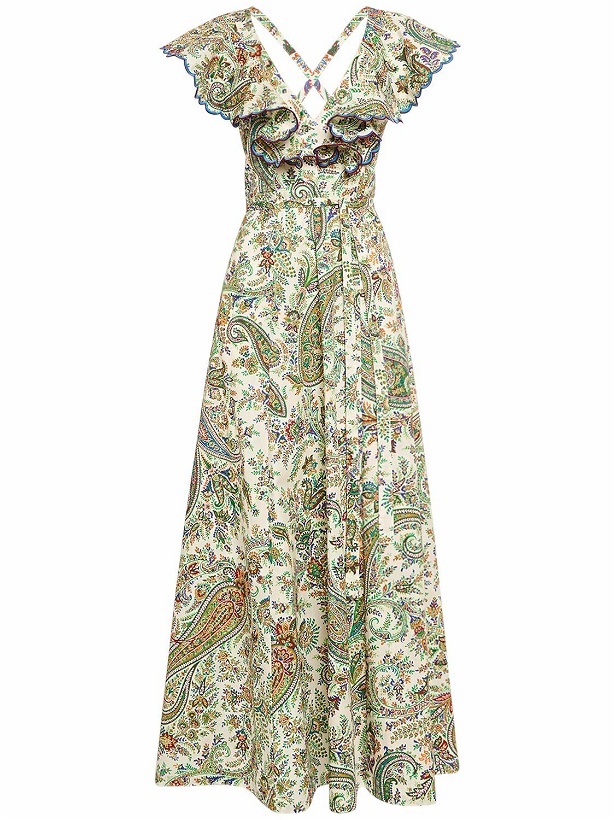 Photo: ETRO - Printed Cotton Crisscross Midi Dress