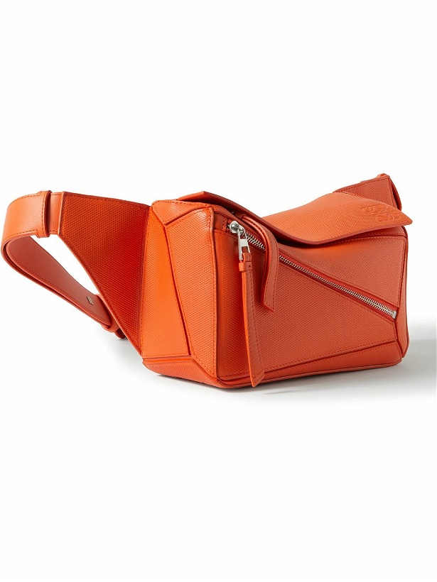 Photo: Loewe - Puzzle Small Debossed Textured-Leather Belt Bag